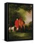 Portrait of Lord Lismore in a Hunting Coat with His Bay Hunter and a Hound, in a Landscape, a…-John E. Ferneley-Framed Stretched Canvas