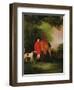 Portrait of Lord Lismore in a Hunting Coat with His Bay Hunter and a Hound, in a Landscape, a…-John E. Ferneley-Framed Giclee Print