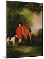 Portrait of Lord Lismore in a Hunting Coat with His Bay Hunter and a Hound, in a Landscape, a…-John E. Ferneley-Mounted Giclee Print