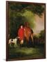 Portrait of Lord Lismore in a Hunting Coat with His Bay Hunter and a Hound, in a Landscape, a…-John E. Ferneley-Framed Giclee Print