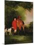 Portrait of Lord Lismore in a Hunting Coat with His Bay Hunter and a Hound, in a Landscape, a…-John E. Ferneley-Mounted Giclee Print