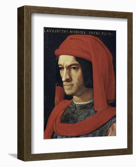 Portrait of Lorenzo the Magnificent-Agnolo Bronzino-Framed Giclee Print