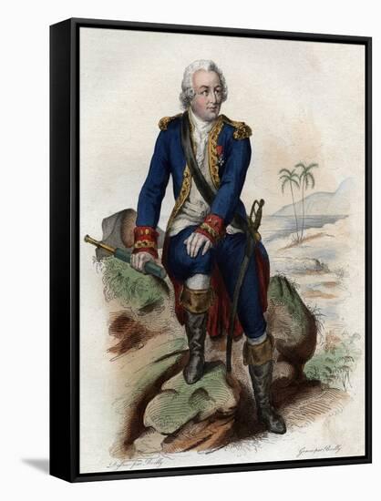 Portrait of Louis Antoine, Comte de Bougainville (1729-1811), French admiral and explorer-French School-Framed Stretched Canvas