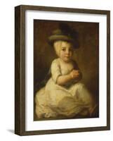 Portrait of Louis Bonomi (1777-1784), Seated Full Length, in a White Dress and Plumed Hat-Angelica Kauffmann-Framed Giclee Print