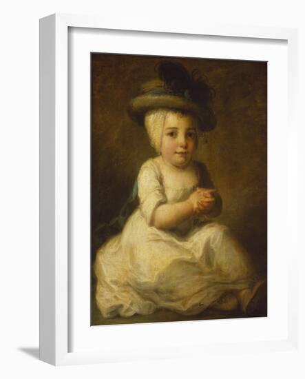 Portrait of Louis Bonomi (1777-1784), Seated Full Length, in a White Dress and Plumed Hat-Angelica Kauffmann-Framed Giclee Print
