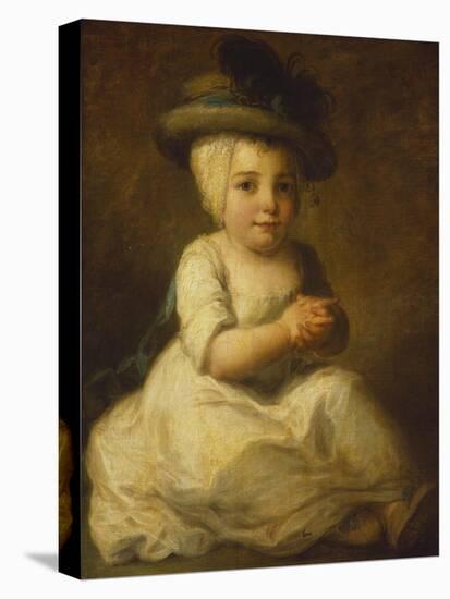 Portrait of Louis Bonomi (1777-1784), Seated Full Length, in a White Dress and Plumed Hat-Angelica Kauffmann-Stretched Canvas
