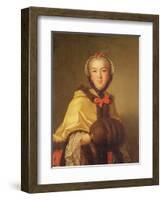 Portrait of Louis-Henriette De Bourbon-Conti, with Muffler-Jean-Marc Nattier-Framed Premium Giclee Print