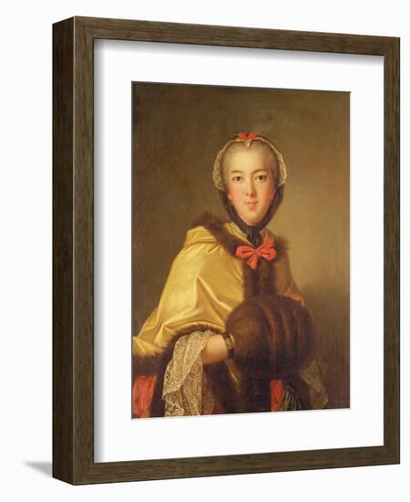 Portrait of Louis-Henriette De Bourbon-Conti, with Muffler-Jean-Marc Nattier-Framed Premium Giclee Print