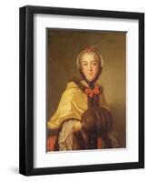 Portrait of Louis-Henriette De Bourbon-Conti, with Muffler-Jean-Marc Nattier-Framed Premium Giclee Print