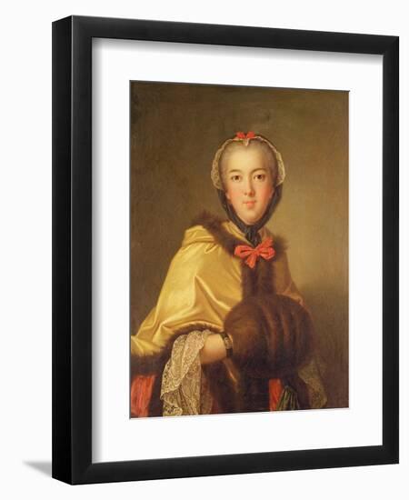 Portrait of Louis-Henriette De Bourbon-Conti, with Muffler-Jean-Marc Nattier-Framed Premium Giclee Print