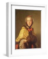 Portrait of Louis-Henriette De Bourbon-Conti, with Muffler-Jean-Marc Nattier-Framed Premium Giclee Print