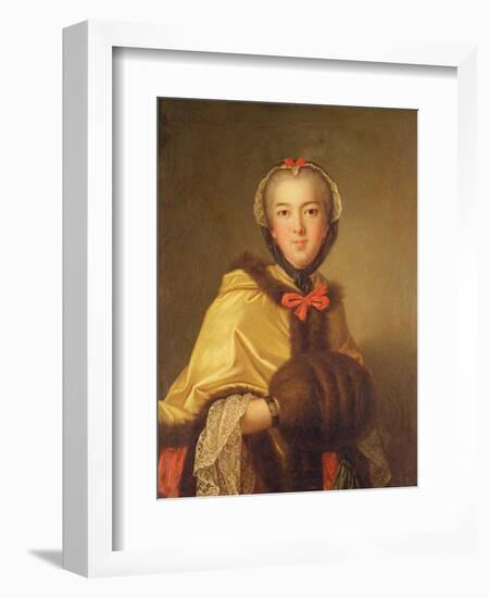 Portrait of Louis-Henriette De Bourbon-Conti, with Muffler-Jean-Marc Nattier-Framed Premium Giclee Print