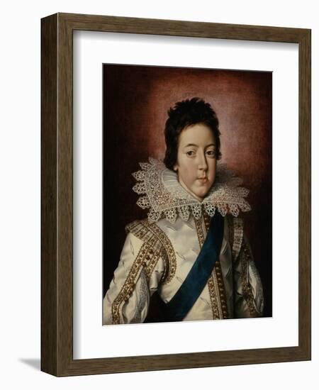 Portrait of Louis XIII, King of France, as a boy, c.1616-Frans II Pourbus-Framed Giclee Print