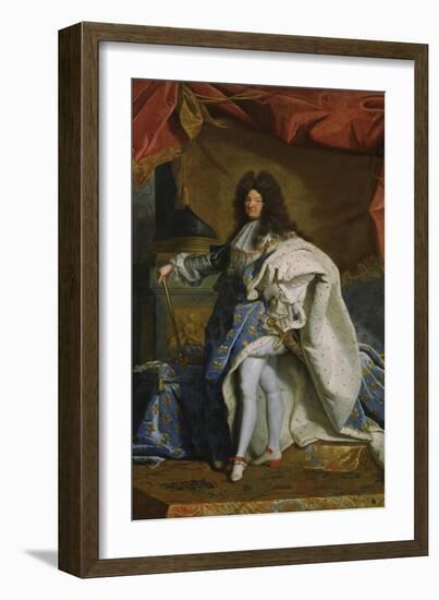 Portrait of Louis XIV, 1701-Hyacinthe Rigaud-Framed Art Print