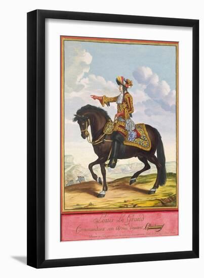 Portrait of Louis XIV on Horseback in the Battle of Cambrai, Second Half of the 17th Century-Jean Dieu De Saint-jean-Framed Giclee Print