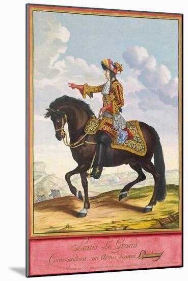 Portrait of Louis XIV on Horseback in the Battle of Cambrai, Second Half of the 17th Century-Jean Dieu De Saint-jean-Mounted Giclee Print