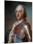 Portrait of Louis XV (1710-1774) in Armor - by Quentin Delatour-null-Mounted Giclee Print
