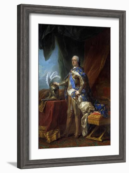 Portrait of Louis XV - by Carle Van Loo's Studio-null-Framed Giclee Print