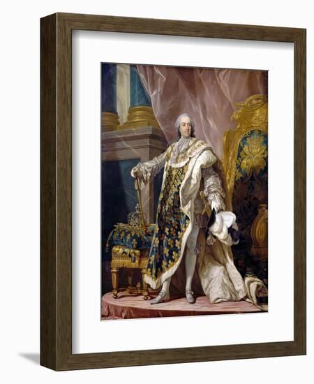 Portrait of Louis XV in His Royal Costume-Louis Michel Van Loo-Framed Giclee Print