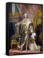 Portrait of Louis XV in His Royal Costume-Louis Michel Van Loo-Framed Stretched Canvas