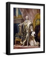 Portrait of Louis XV in His Royal Costume-Louis Michel Van Loo-Framed Giclee Print