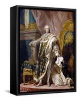 Portrait of Louis XV in His Royal Costume-Louis Michel Van Loo-Framed Stretched Canvas