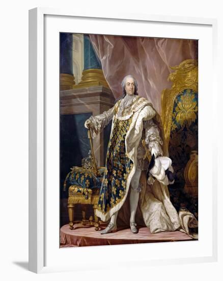 Portrait of Louis XV in His Royal Costume-Louis Michel Van Loo-Framed Giclee Print