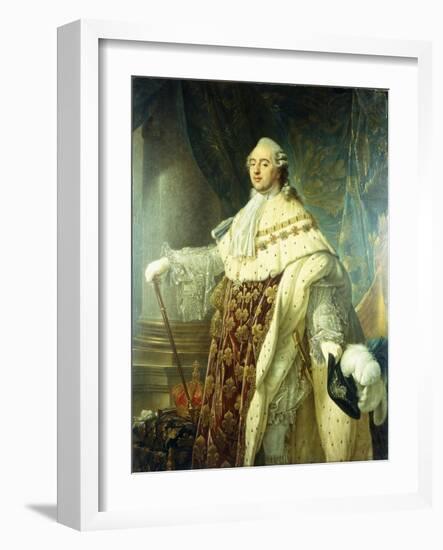 Portrait of Louis XV Wearing Robes of State-Antoine Francois Callet-Framed Giclee Print