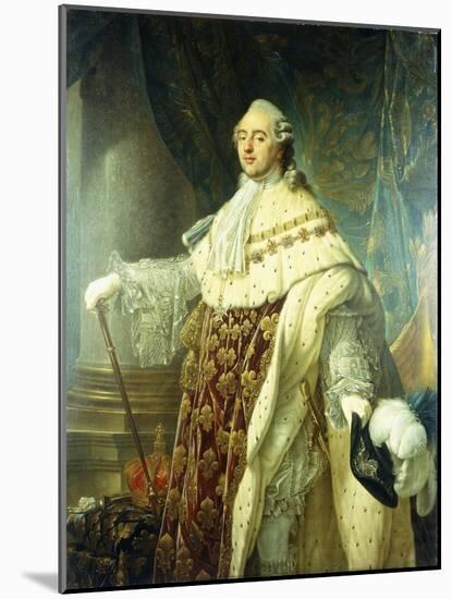 Portrait of Louis XV Wearing Robes of State-Antoine Francois Callet-Mounted Giclee Print