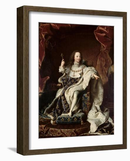 Portrait of Louis XV-Hyacinthe Rigaud-Framed Giclee Print