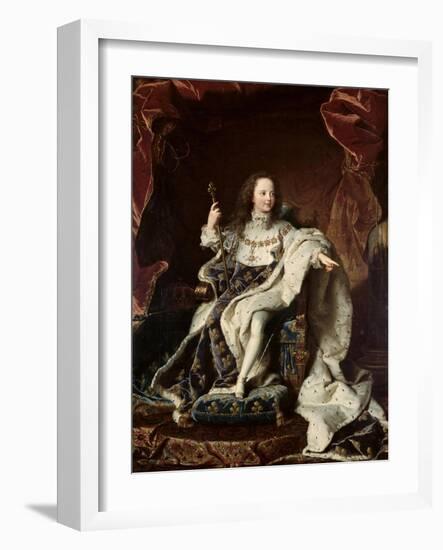 Portrait of Louis XV-Hyacinthe Rigaud-Framed Giclee Print