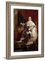 Portrait of Louis XVIII in Coronation Robes-null-Framed Giclee Print