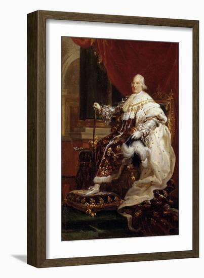 Portrait of Louis XVIII in Coronation Robes-null-Framed Giclee Print