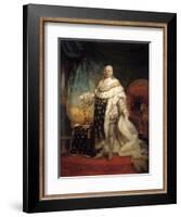 Portrait of Louis XVIII in Coronation Robes-null-Framed Giclee Print