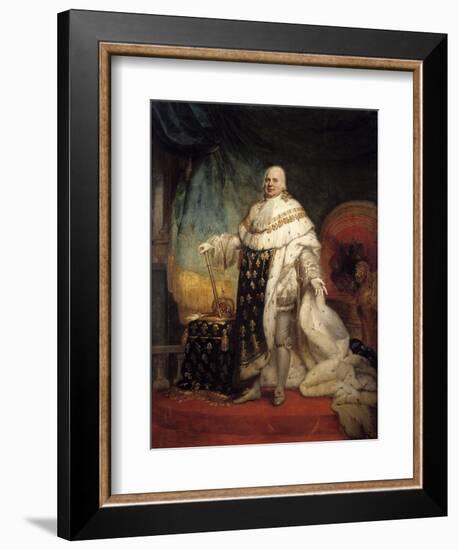 Portrait of Louis XVIII in Coronation Robes-null-Framed Giclee Print