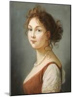 Portrait of Louisa, Queen of Prussia, Bust Length in a Terracotta Dress with White a Pearl Necklace-Elisabeth Louise Vigee-LeBrun-Mounted Giclee Print