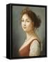 Portrait of Louisa, Queen of Prussia, Bust Length in a Terracotta Dress with White a Pearl Necklace-Elisabeth Louise Vigee-LeBrun-Framed Stretched Canvas