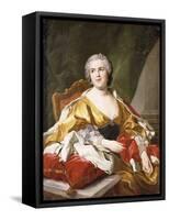 Portrait of Louise Elisabeth De Bourbon, Duchess of Parma, Seated, Three-Quarter Length-Louis Michel Van Loo-Framed Stretched Canvas