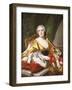 Portrait of Louise Elisabeth De Bourbon, Duchess of Parma, Seated, Three-Quarter Length-Louis Michel Van Loo-Framed Giclee Print