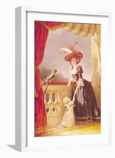 Portrait of Louise-Elisabeth de France Duchess of Parma and Her Son Ferdinand, 1786-Adelaide Labille-Guiard-Framed Giclee Print