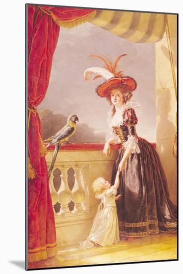 Portrait of Louise-Elisabeth de France Duchess of Parma and Her Son Ferdinand, 1786-Adelaide Labille-Guiard-Mounted Giclee Print