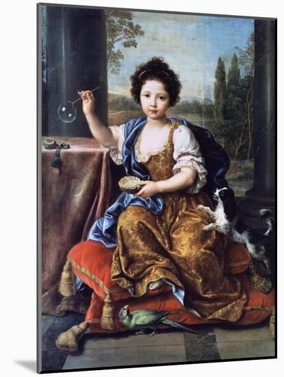 Portrait of Louise Marie Anne De Bourbon or Mademoiselle De Tours (1674-1681)-Pierre Mignard-Mounted Giclee Print