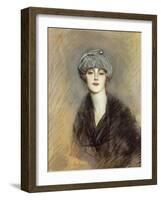 Portrait of Lucette, c.1913-Paul Cesar Helleu-Framed Giclee Print