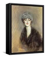 Portrait of Lucette, c.1913-Paul Cesar Helleu-Framed Stretched Canvas