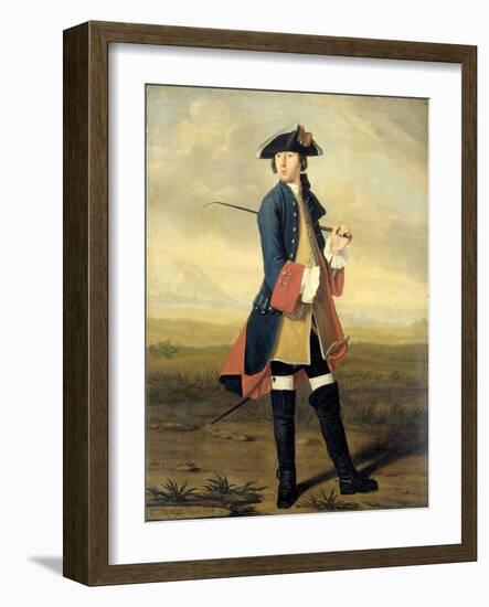 Portrait of Ludolf Backhuysen II, Painter, in the Uniform of the Dragoons-Tibout Regters-Framed Art Print