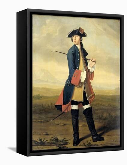 Portrait of Ludolf Backhuysen II, Painter, in the Uniform of the Dragoons-Tibout Regters-Framed Stretched Canvas