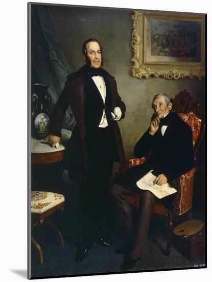 Portrait of Luigi Basiletti and Paolo Richiedei, 1850-1874-Angelo Inganni-Mounted Giclee Print