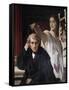 Portrait of Luigi Cherubini, with the Muse of Lyric Poetry - By-null-Framed Stretched Canvas