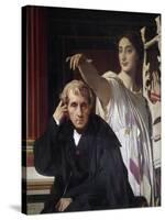 Portrait of Luigi Cherubini, with the Muse of Lyric Poetry - By-null-Stretched Canvas