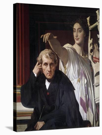 Portrait of Luigi Cherubini, with the Muse of Lyric Poetry - By-null-Stretched Canvas
